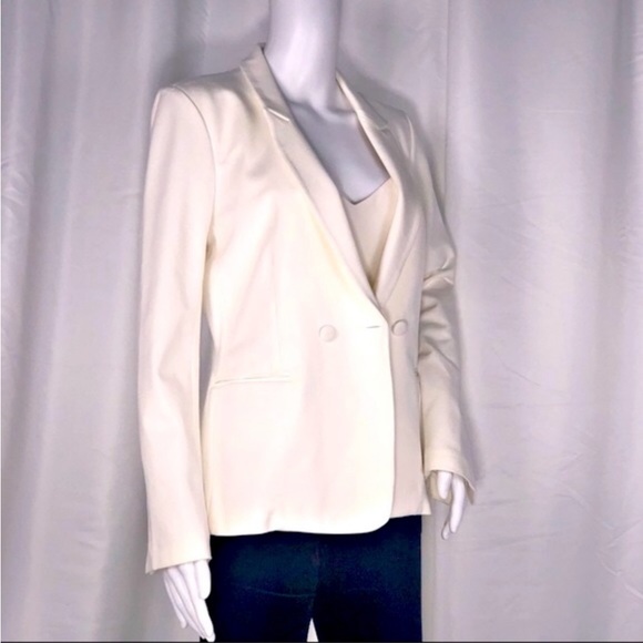 L’Agence Cream Double Breasted & 2 Button Blazer Jacket Split Back & Sleeves SzM - Picture 8 of 13